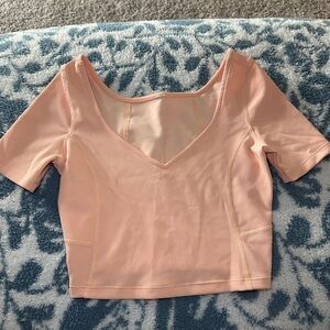Lululemon Athletica Pink Fitted Crop Bodysuit